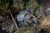 台中休旅車自撞路樹摔落邊坡　2人受傷警追查肇因