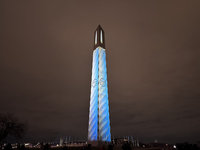 喜迎2026華府地標變身蠟燭　為建國250年慶典揭幕