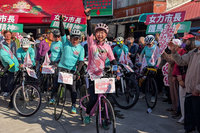 民進黨台南市長初選　2參選人騎鐵馬辦造勢衝刺