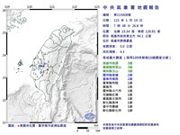 高雄發生規模4.3地震　最大震度高雄嘉義3級