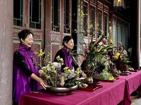 新北林家花園插花展開幕　春日細品古樸風華