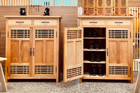 台南回收家具拆解回春　師傅製成檜木鞋櫃待價而沽