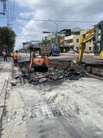 台中龍井沙田路坍陷 市府要求鄰近建案停工進行搶修