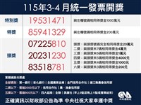 統一發票3-4月期特別獎　萊爾富40元買飲料中千萬