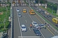 國1五楊高架桃園蘆竹段3車追撞　回堵影響車流