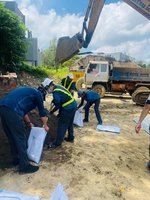 竹北市公所加強防颱  備沙包抽水機因應