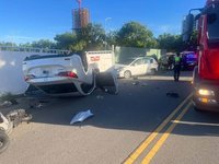 台中車禍機車騎士困車底一度命危 搶救恢復心跳