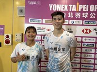 葉宏蔚、詹又蓁拍落自家人　晉台北羽球賽混雙8強