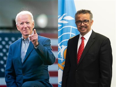 拜登當選美國總統 譚德塞發文：期待與您合作