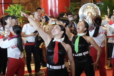 為總統府音樂會暖身 沖繩西原高校行進樂隊圓山亮相[影]