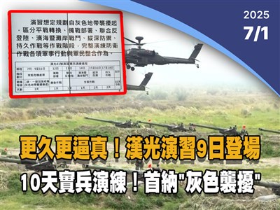 晚間影音新聞／漢光演習9日登場 10天9夜實兵演練首納灰色襲擾