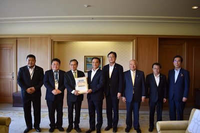 日本缺米台灣捐贈 山口縣知事盼深化與台交流