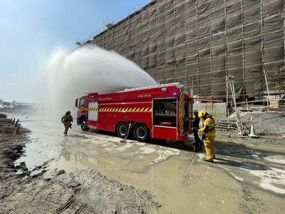 興達電廠聯合緊急應變演練 過程逼真見明火
