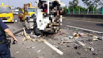 國3竹崎段2貨車追撞事故 2死1傷