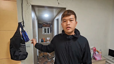 基隆西定路邊坡落石砸屋　住戶洗澡驚魂