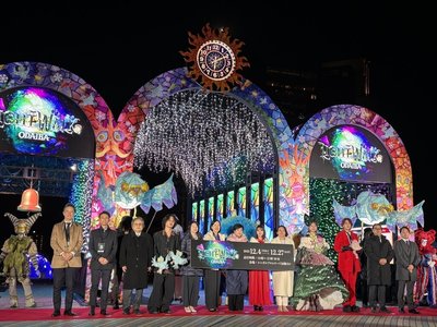 日本台場「夢之大橋」化身舞台　光之長廊點亮冬夜