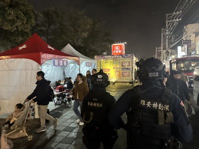 新竹跨年維安規格升級 特勤警察持長槍機動巡邏