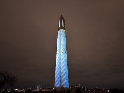 喜迎2026華府地標變身蠟燭  為建國250年慶典揭幕