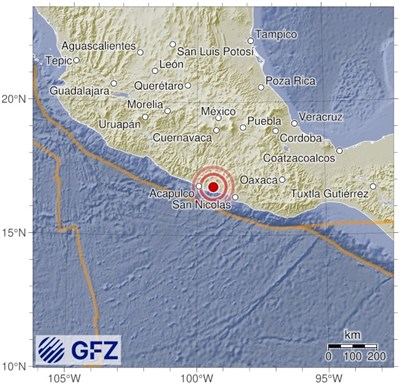 墨西哥格瑞羅州地震規模4.9　震源深度約10公里