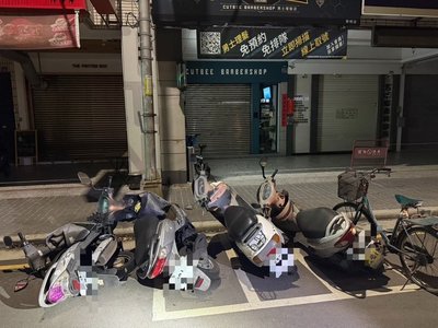 台中男酒後推倒路邊機車　警速查到案送辦