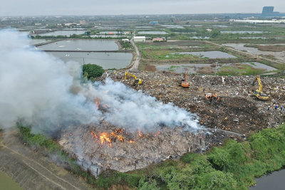 台南學甲掩埋場廢棄物起火　環保局發布空品提醒