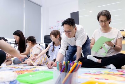 蕭副總統竹市陪童做勞作　莊競程盼建構完善育兒網