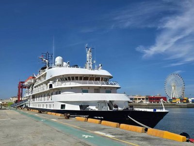 島嶼天空號郵輪駛入台中港 展開環島、跳島旅程