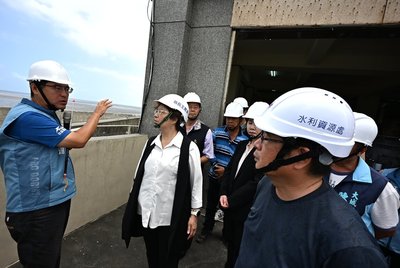 颱風巴威逼近　王惠美視察大城鄉抽水站防汛整備