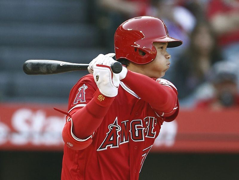 洛杉磯天使23歲「二刀流」日籍球星大谷翔平連2天開轟。(共同社提供)