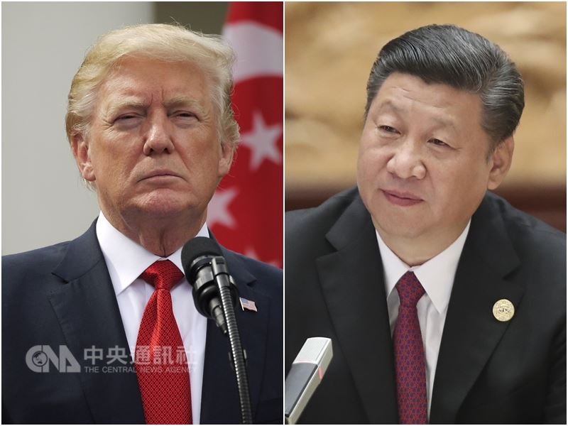 白宮10日表示,美國總統川普(左)深受中國國家主席習近平(右)承諾進一步開放中國經濟鼓舞。(中央社檔案照片)