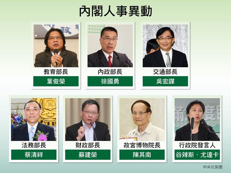 內閣改組葉俊榮掌教育部吳宏謀接交通部 政治 重點新聞 中央社cna