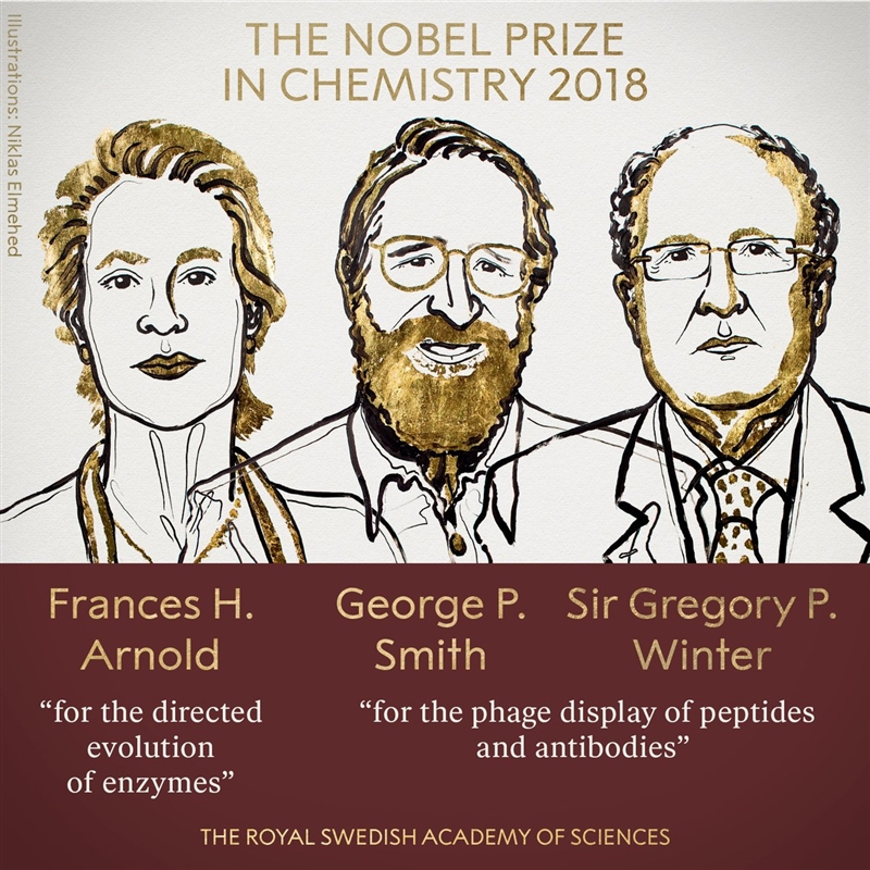 2018年諾貝爾化學獎得主3日揭曉。（圖取自TheNobelPrize推特twitter.com/NobelPrize）