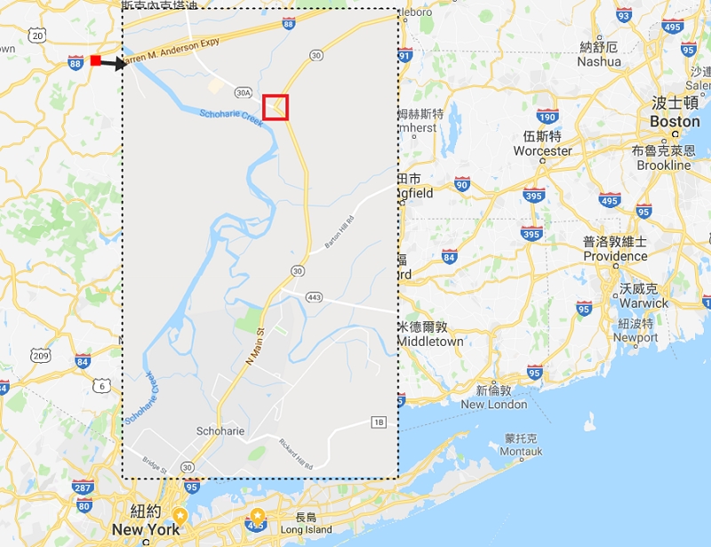 車禍發生地點（紅框處）。（圖取自Google地圖google.com.tw）