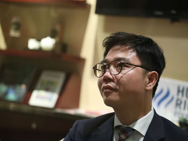 脫北者池成鎬（Ji Seong-ho）的家鄉是北韓北部的會寧市，與中國只有圖們江一江之隔；他日前來台，參加首次在台灣舉辦的奧斯陸自由論壇，分享他追求自由的故事。中央社記者吳翊寧攝　107年11月11日