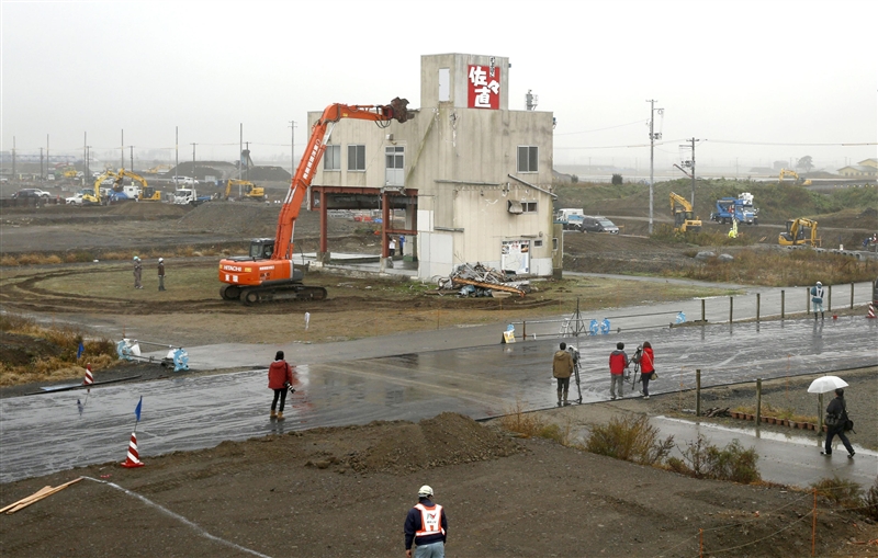 位於日本宮城縣名取市閖上地區的魚板製造工廠，昔日見證311大地震引發的海嘯，如今因為當地要修建為公園而面臨拆除命運。（檔案照片／共同社提供）