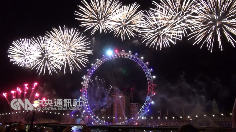 英國倫敦眼跨年。(中央社檔案照片)