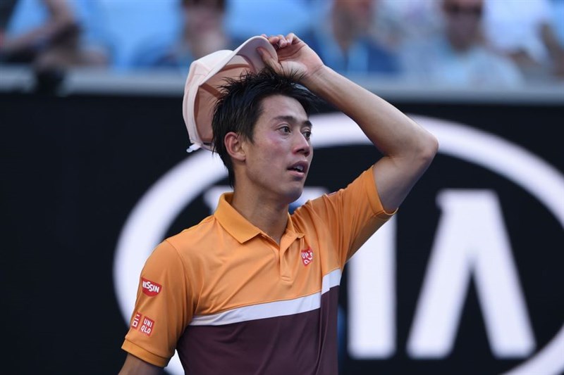 日本勇士錦織圭（圖）21日在澳洲網球公開賽後來居上，連輸兩盤再追3盤，擊敗西班牙卡瑞諾晉級8強。（圖取自facebook.com/AustralianOpen）