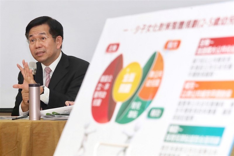 教育部2日公布少子女化因應對策方案調整,部長潘文忠表示,教育部估計加入準公幼的業者,至113年總計可提供22萬7000個名額;合計下來,約有近50萬幼兒可獲得公共化幼兒園加上準公幼的平價幼兒園服務,約占整體7成。中央社記者吳翊寧攝 108年4月2日