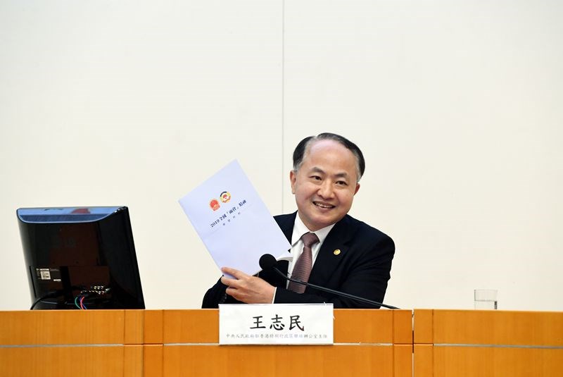 北京中央駐港聯絡辦公室主任王志民聲稱,在維護中國國家安全上,香港「只有一國之責,沒有兩制之分」。(圖取自香港中聯辦網頁locpg.hk)
