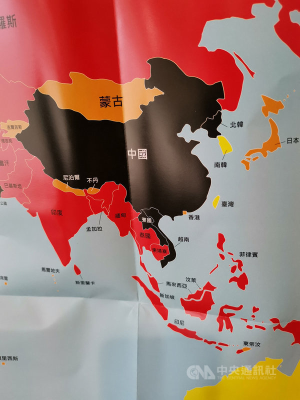無國界記者18日發表「2019世界新聞自由指數」,台灣和大多數西歐或已開發國家都處於「狀況尚可」水平。中國大陸屬於「狀況惡劣」,香港為「問題顯著」。(無國界記者提供)中央社記者張謙香港傳真 108年4月18日