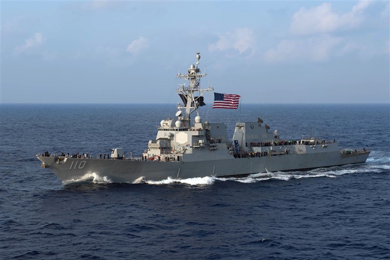 美國軍方28日表示,已派兩艘海軍軍艦航經台灣海峽。圖為勞倫斯號。(圖取自美國太平洋艦隊網頁)