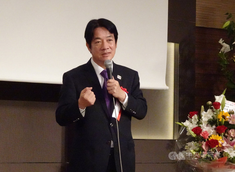 前行政院長賴清德12日在東京演講時呼籲,明年的總統大選要定位為「反抗中國併吞台灣,反對中國一國兩制主張」,是一場捍衛台灣主權及維護自由民主生活方式的選擇。中央社記者楊明珠東京攝 108年5月12日