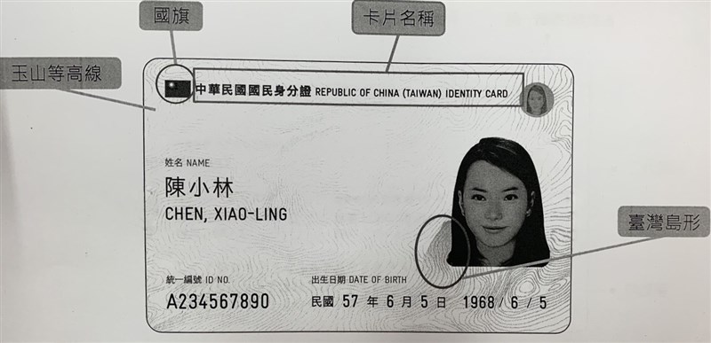 內政部已將數位身分證樣張送行政院,但行政院尚未公布。(翻攝照片)中央社記者顧荃傳真 108年8月22日