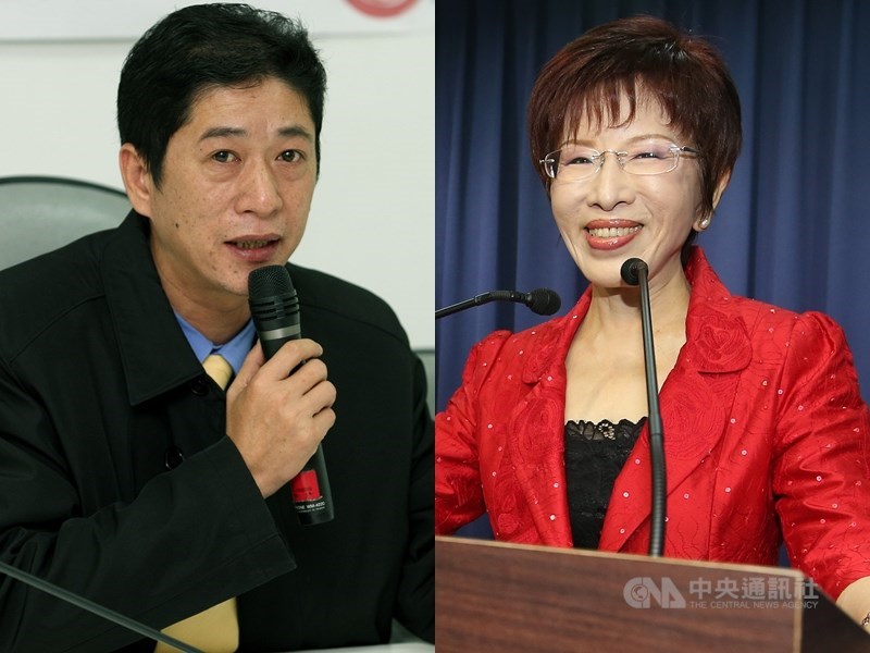 台南第6選區前國民黨主席洪秀柱(右)已表態參選。國民黨鎖定有綠營背景的人選出戰嘉義縣第2選區,黨務人士表示,與林國慶(左)合作的可能性高。(中央社檔案照片)