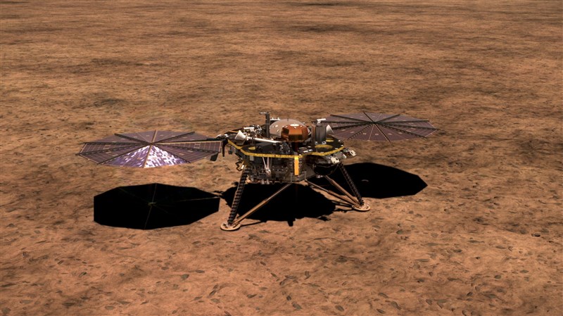 NASA探測器「洞察號」(圖)2018年11月抵達火星表面後,NASA1日釋出兩段由「高度敏感」儀器記錄下的火星地震音檔。科學家希望藉此研究火星內部結構。(圖取自NASA網頁nasa.gov)