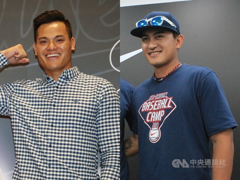 中華棒協3日公布亞洲棒球錦標賽中華隊24人名單,大聯盟選手張育成(左)、林子偉(右)都入選。(左圖中央社記者張新偉攝,右圖為中央社檔案照片)
