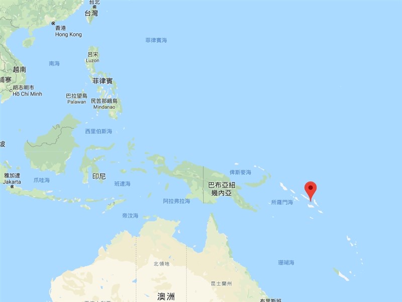 杜拉吉島(紅標處)戰略地位重要,二戰期間曾是美軍基地,索羅門群島遷都瓜達卡納島前,首都就位於杜拉吉島。(圖取自Google地圖google.com/maps)