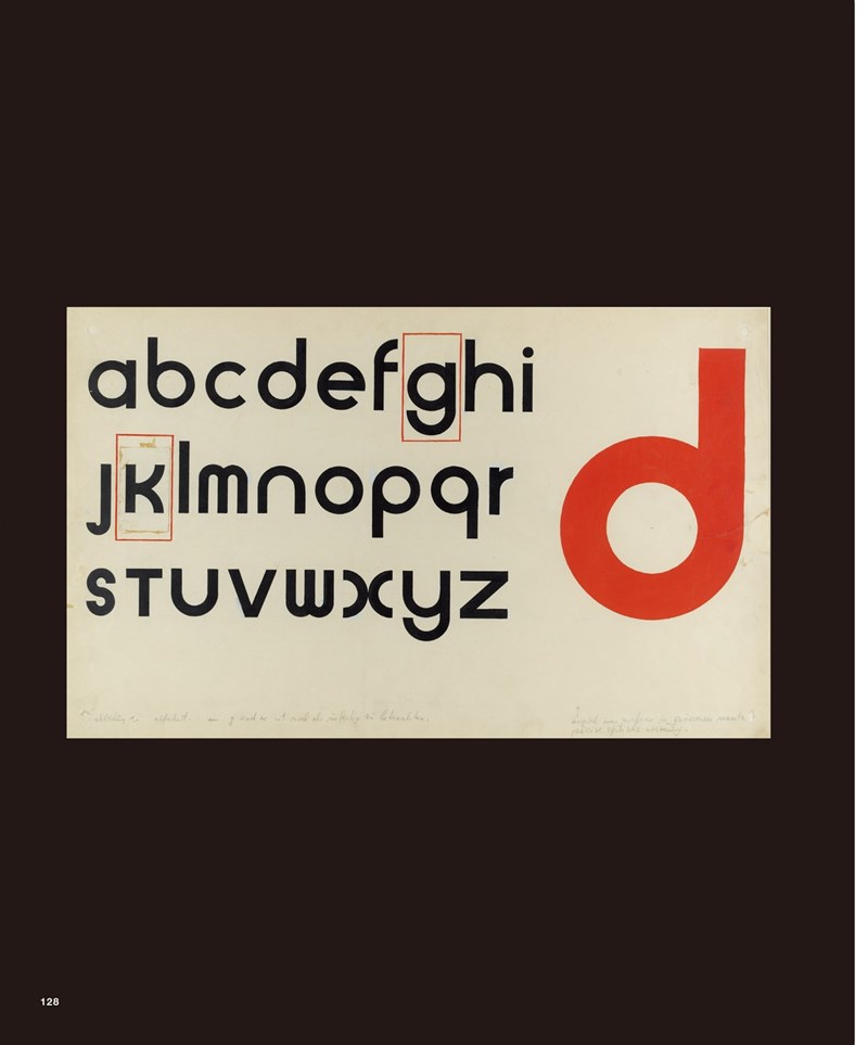 拜爾1925年提出的Universal Bayer字體,提倡小寫字型,方便時間管理。(原點出版《包浩斯關鍵故事100》提供)