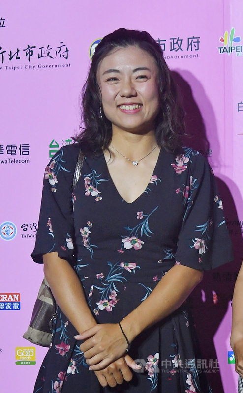 2019台灣裙襬搖搖LPGA歡迎晚宴28日在台北舉行,台灣高球好手蔡佩穎出席與會。中央社記者王飛華攝 108年10月28日