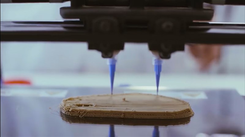 替代性蛋白質產業蒸蒸日上,如西班牙公司Nova Meats則是使用特殊3D列印機(圖),製造出口味與質地幾可亂真的肉排。(圖取自facebook.com/novameat)